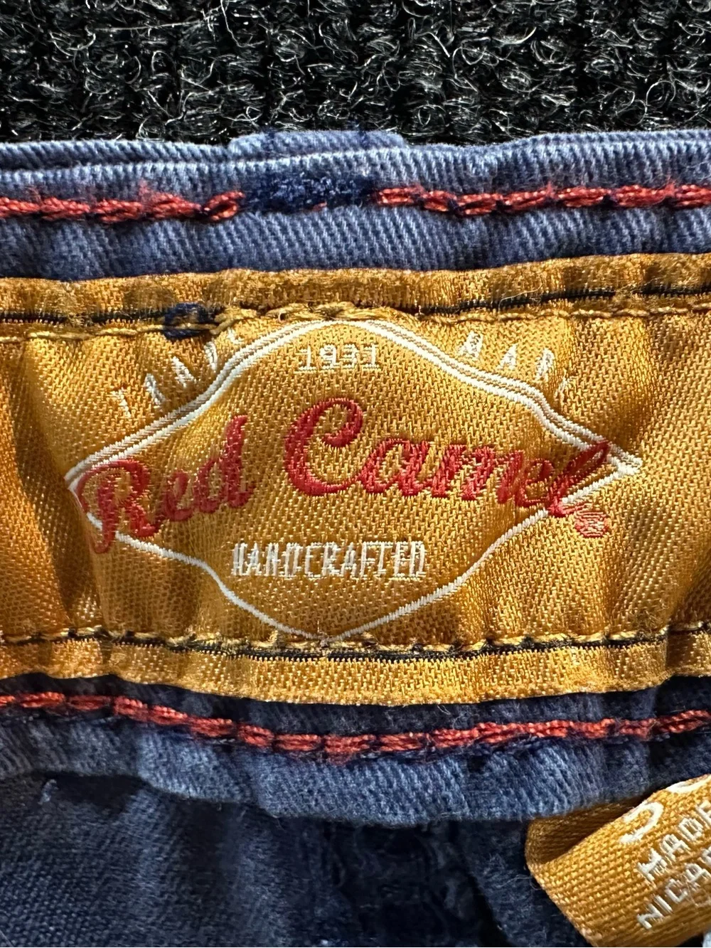 Red Camel 100% Cotton Men’s Navy Chino Shorts Size 36 Faded Preppy Casual